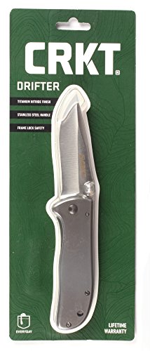 CRKT 6451SC Drifter Folding Knife, Large, Silver