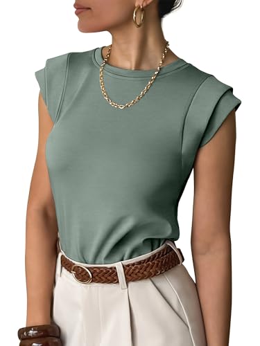 Image of ANRABESS Business Casual Tops for Womens Cap Sleeve Summer Dressy Shirts 2026 Trendy Work Office Outfits Clothing