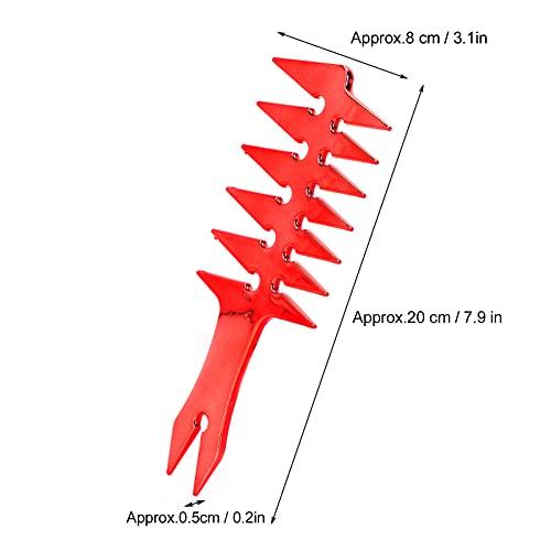 Peine desenredante doble cara dientes anchos rojo miniatura 5