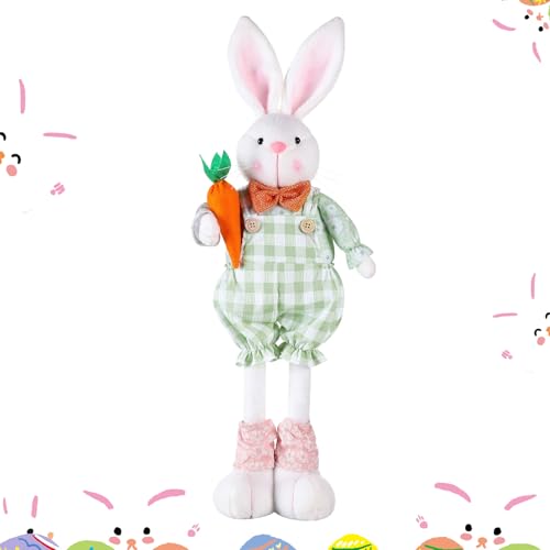 ACTOYS Peluche de Conejo, Conejo Retráctil Grande, Conejos Pascua Grande, Conejitos de Pascua, Pascua Decoracion, Navidad Decoracion (Verde)