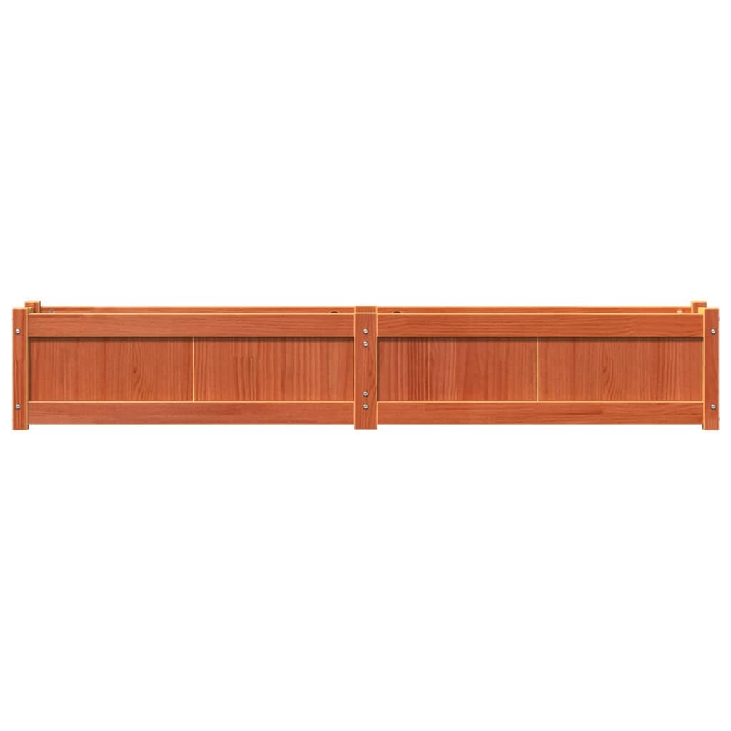 Fioriera da Esterno Legno Massello Pino Marrone Cera 180x31x31 cm | Cassetta per piante ideale per decorare giardino, balcone o patio, ottimizzando lo spazio esterno per fiori e orto.