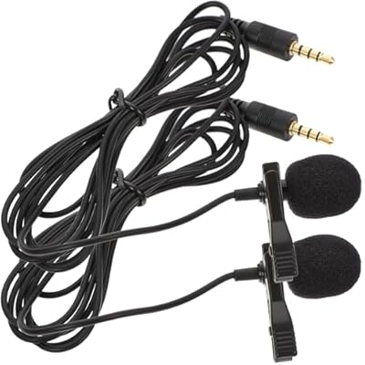 Cabilock Micrófono De Solapa De Condensador Mini Clip, 1.5 m Cable 4 Polos, Set De 2 Unidades para Grabación Profesional En Estudio, Conferencias y Karaoke, Accesorio Compatible para Pc y Cámara | Ya disponible en tu tienda friki favorita! En mundofriki.es!