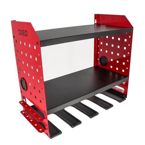 Étagère Murale Rangement Outils Électroportatifs - pour Perceuse - Meuleuse - 4 emplacements - Passage pour Câbles - 45kg