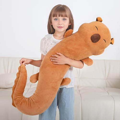 Image of Tianmihou 48 inch Giant Capybara Plush Stuffed Animal, Big Capybara Glow in The Dark Fluorescent Plushies Pillow Toy, Jumbo Cute Capibara Body Pillow Gifts for Kids Adults, Birthday