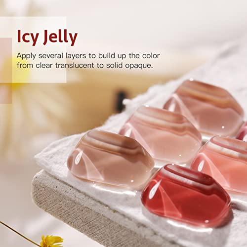 Gaoy Icy Jelly Gel Nail Polish Set Of 6 Colors Including Red Pink Nude Gel Polish Kit Uv Led Soak Off Nail Polish Home Diy Manicure Nail Salon Varnish #TOP5
