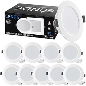 Eande Lot de 10 Spot Encastré Led Extra Plat 10W Ø144mm 4000K Blanc Neutre Spots Led Encastrable 220V 900LM Equivalent 90W Spots de Plafond Intérieur Plafonnier, Trou 115-120mm