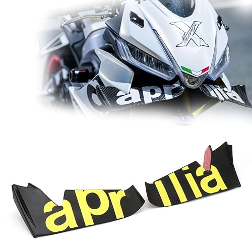 Für Aprilia RS660 Motorrad Winglet Aerodynamischer Spoiler 8 Farben, einstellbares und leichtes ABS-Material verbessert Stabilität und Leistung (Gelb)