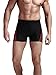 Neleus Men's Solid Splice Square Leg Swimwear,Black (line),US L,Asia 3XL