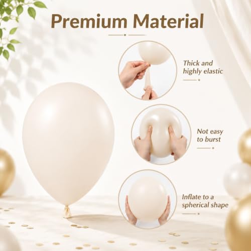 Image of 65PCS Sage Green Gold Balloons Kit for Baby Shower Party Decorations | 65pcs 12-Inch Sage Green, Gold, Ivory and Confetti Balloons for Elegant Baby Showers, Birthdays, Weddings and Parties
