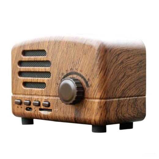 Hasaller Altavoz retro de dientes azules, mini radio inalámbrica, altavoz vintage, portátil, pequeño, altavoz portátil de madera, altavoz inalámbrico de dientes azules, compatible con USB (color