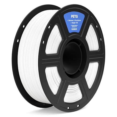 ELEGOO PETG Filament 1 75 mm Weiß 1 KG 3D-Drucker-Filament Maßgenauigkeit +/- 0 02 mm 1-kg-Spule (2 2 lbs) Filament-3D-Druckmaterialien Passend für die Meisten 3D Printer