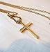 RIVETING JEWELRY 24K Gold Chain Style Cross Pendant Necklace Solid Clasp for Men Women Husband, 3MM Thin for Charms Miami Cuban Link Diamond Cut (24)