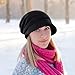KUYYFDS Winter Hats for Women Soft Warm Thicken Knitting Ladies Winter Thermal Hats with Visor Breathable Elastic Snow Hat Fashion Black Hat Women
