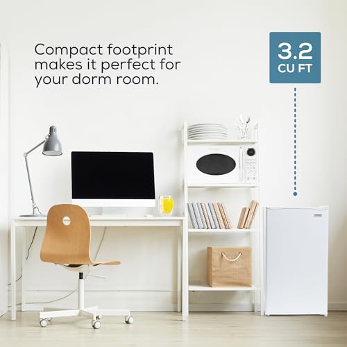 Image of Igloo 3.2 Cu.Ft. Mini Fridge with Freezer - Single Door Compact Refrigerator with Glass Shelves for Homes, Dorms & Offices- Keep Snacks, Drinks & Frozen Foods Cool with Temperature Control Mini Fridge