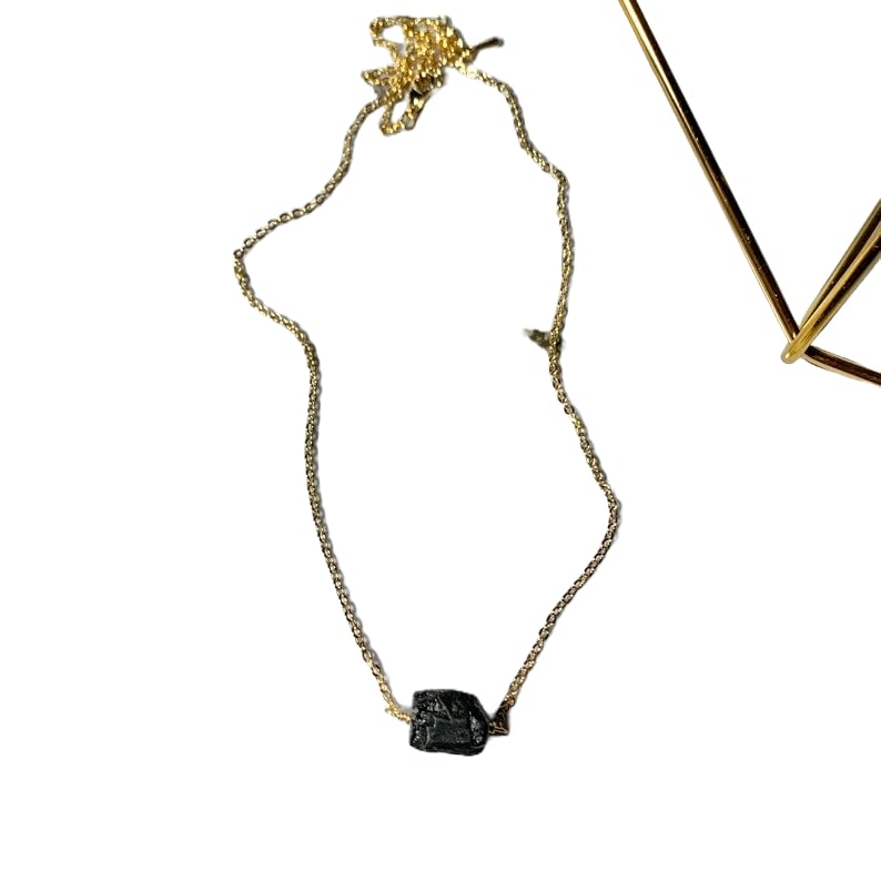 Collier tourmaline noire naturelle 16 pouces et bijoux en pierres précieuses de plage