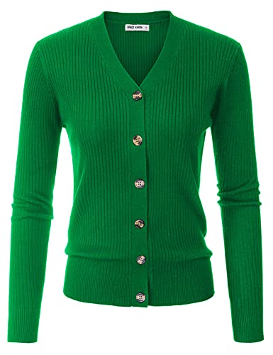 Women's Light Soft Green Cardigan Loose Casual Open Front Sweater Coat Green Xl #TOP1