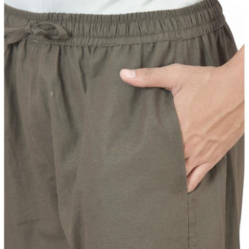Image of Men's Formal Cotton Pants, Pure Cotton, Elastic Waist with Drawstring, Formal & Lounge Wear