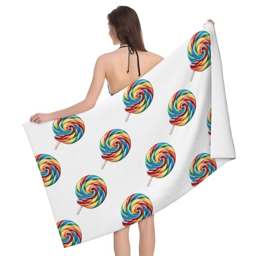 Serviette de bain en microfibre imprimée drap de douche absorbant Lollipop