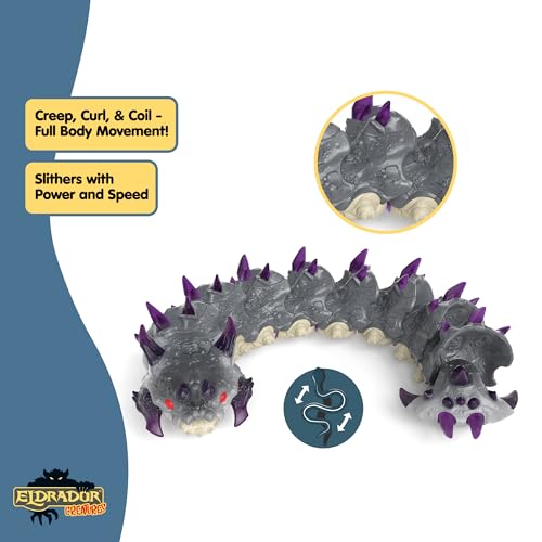 Image of schleich Eldrador Creatures - 10 inch Shadow Worm Action Figure with Movable Body - Spiked Bug Monster Toy for Battle Fun - Large Beast Figurine for Imaginative Play for Boys and Girls - Kids 7+ | 70830