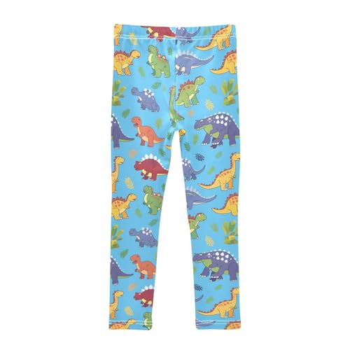 Wusikd Cute Dinosaurs Girls' Leggings Toddler Doodles Colors Kids Yoga Pants Dance Active Tights 4T2