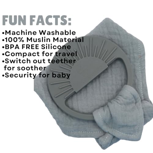 Image of Lovey Security Blanket - Muslin Baby Girl Lovey & Boy Lovie, Security Blanket, Essential Baby Gear, New Born Gifts - Teether, Soother, Unisex, Neutral, Versatile, Boho, Travel Size