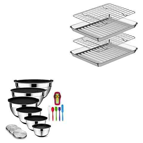 Rottay Eighth Sheet Pan Set + Mixing Bowls Set Black Cover