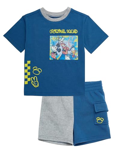 Image of Disney Boys T-shirt and Shorts Outfit Set - Holographic T-Shirt & Matching Shorts Set, Mickey Mouse & Toy Story