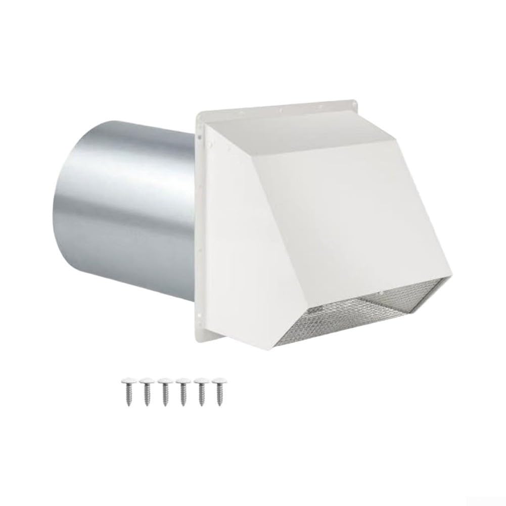 Ventilación Secadora 6 Pulgadas Metal con Malla Ventilación(White)