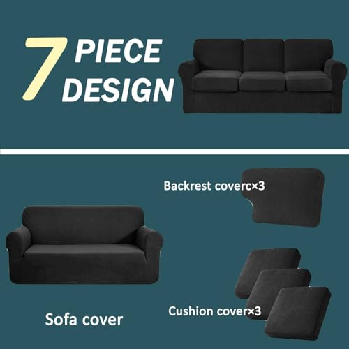 Housse de canapé extensible de qualité supérieure avec fond élastique - 7