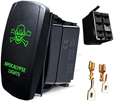 Adrenaline Cycles Dual Back Lit Led Green Light Apocalypse Rocker Switch On Off #Acasg