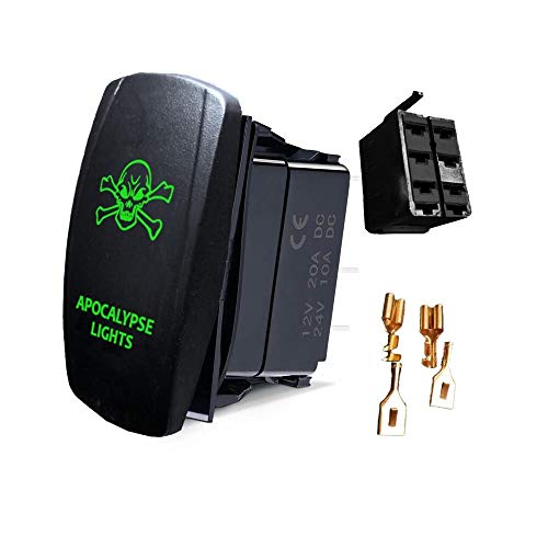 Adrenaline Cycles Dual Back Lit Led Green Light Apocalypse Rocker Switch On Off #Acasg #TOP19