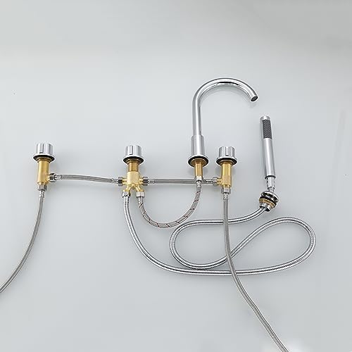 Robinet de remplissage de salle de bain Den avec kit douchette et mitigeur mécanique double commande