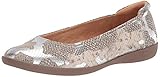 Naturalizer Women's Flexy Ballet Flat, Silver Snake, 9