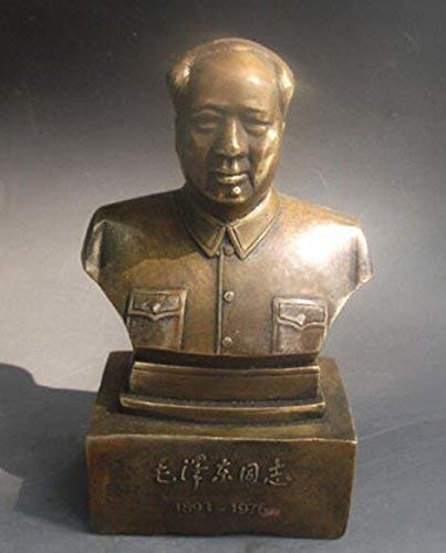 Statue Chinoise en Laiton Mao Zedong pour Décoration de Bureau
