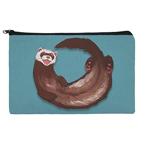 Happy Ferret Pencil Pen Organizer Zipper Pouch Case