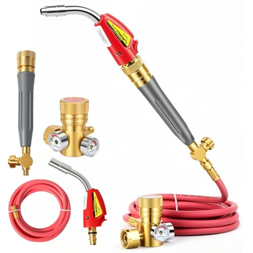 Cybring Air Acetylene Torch kit With Ignite Button Extreme Swirl Flame Turbo Torch For for plumbing, HVAC and quenching application