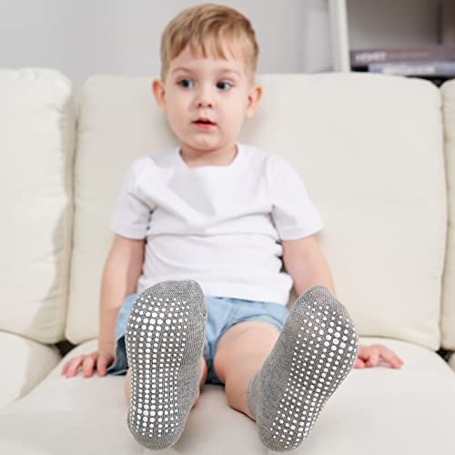 Image of Zaples Baby Non Slip Grip Ankle Socks with Non Skid Soles for Infants Toddlers Kids Boys Girls