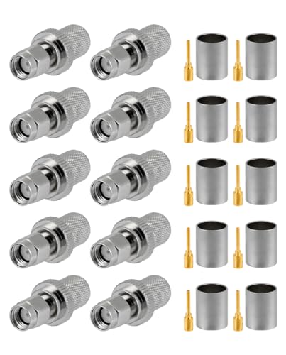 Connecteur RP SMA mâle pour réparer câble antenne LMR400 RG8 lot de 10 fiches