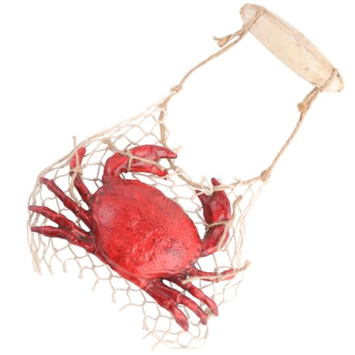 Pendentif mural crabe en résine rouge décor marine pour maison