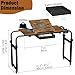 GiftGo Overbed Table with Wheels Rolling Laptop Desk Cart Table Height and Length Adjustable for Hospital and Home Use Over The Bed Table with Storage Drawer and Cup Holder (Rustic Brown, 31.5 to 47)