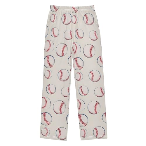 Pajama Pants Baseball Vintage Pattern Long Sleep Pants Lounge Bottoms