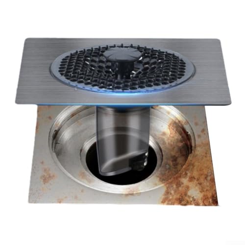 Sifón de suelo de acero inoxidable antidescarga para baño, cocina, aseo exterior