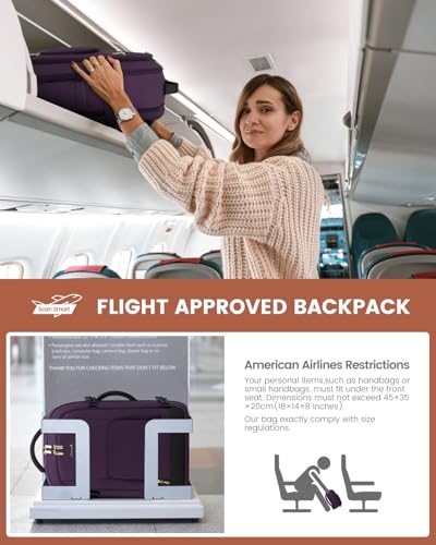 Image of LOVEVOOK Carry On Travel Backpack For Women Flight Approved, 40L Large Personal Item Backpack Travel Bag for Airplanes, Business 17 Inch Laptop Backpack, Weekender Overnight Daypack, With 2 Cubes