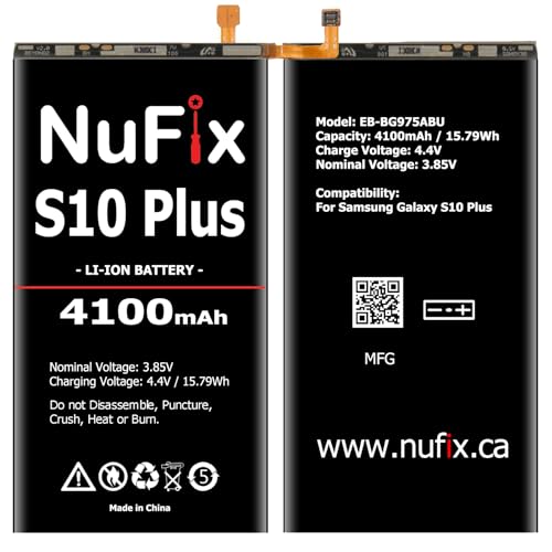 NuFix Battery Replacement Kit for Samsung S10 Plus SM-G975W (Only Battery) by Nufix - Used condition - CA$20.47