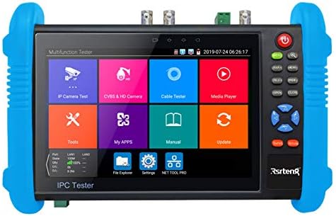 Rsrteng CCTV Camera Tester, Security IP Camera Tester 8MP CVI TVI AHD SDI CVBS Camera Tester 7inch IPS Touch Screen Support TDR POE WiFi 4K H.265 HDMI IPC Tester IPC-9800ADHS Plus+