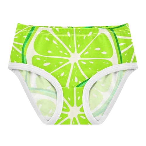 Cotton Girls Underwear Toddler Green Lime Slices Girl Panties Cute Fancy Kids Briefs Undies 2t