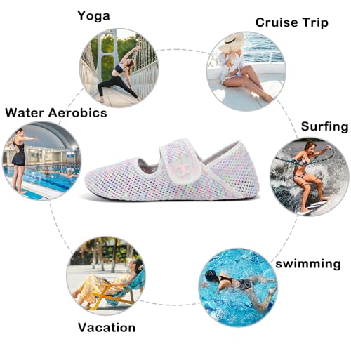 Image of Water Shoes for Women Men Barefoot Beach Swim Aqua Socks Summer Wide Slides Sandals Quick Dry Pool River Sea Sock Shoes