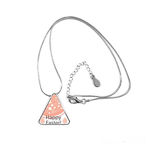 Collier pendentif triangle de Pâques chrétienne illustration rose
