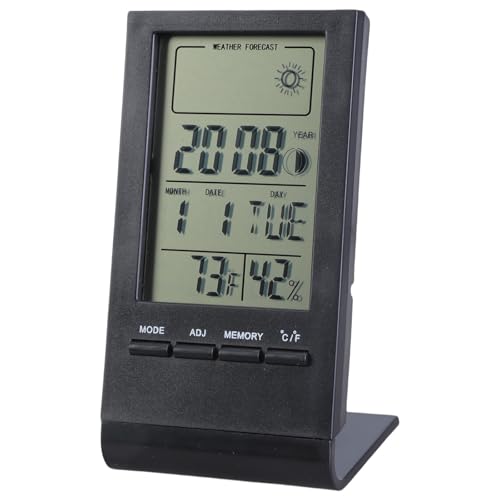 Digital Temperature Humidity Meter Desk Thermometers Hygrometer Gauge LCD Display with Time Alarm Clock