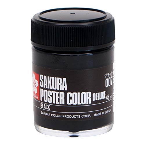 サクラクレパス 絵の具 ポスターカラーデラックス 45ml ブラック PWD45ML#007